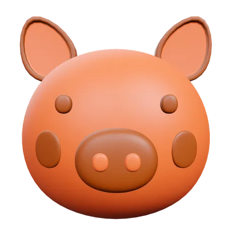 Pig Face 3D Illustration