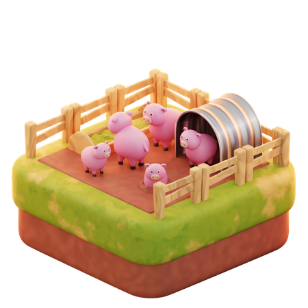 Pig Farm  3D Icon