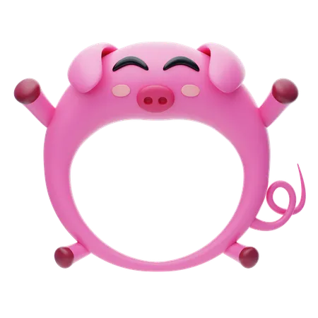 Pig Shape Animal Frame  3D Icon