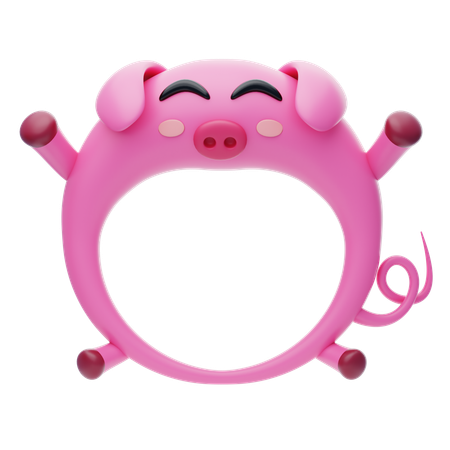 Pig Shape Animal Frame  3D Icon