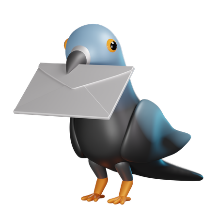 Pigeon Carrying Mail  3D Icon