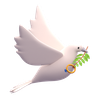 3d pigeon with ring illustration