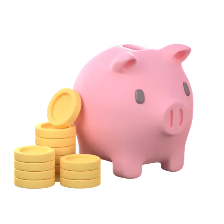 Piggy Bank For Collecting Coins Money Saving Concept 3D Icon