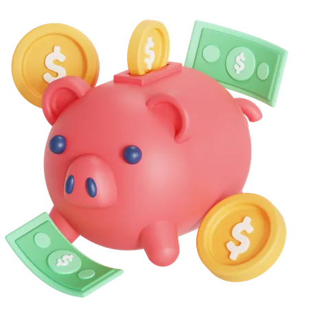 Piggy Bank For Savings 3D Icon
