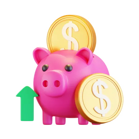 3 D Piggy Bank Illustration 3D Icon