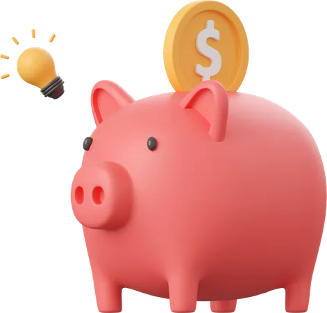Piggy Bank 3 D Illustration Of Investment Concept 3D Icon
