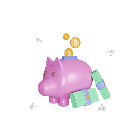 Piggy Bank  3D Illustration