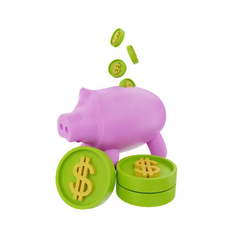 Piggy Bank  3D Illustration