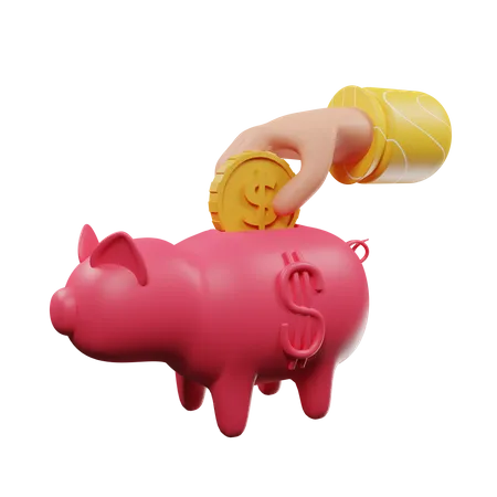Piggy Bank Icon 3 D Render Isolated 3D Illustration