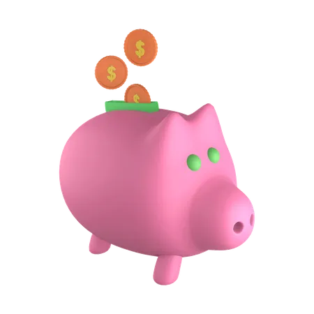 3 D Piggy Bank Bundle Icon Illustration 3D Illustration