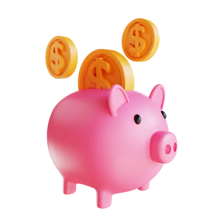 3 D Illustration Piggy Bank And Coin 3D Illustration