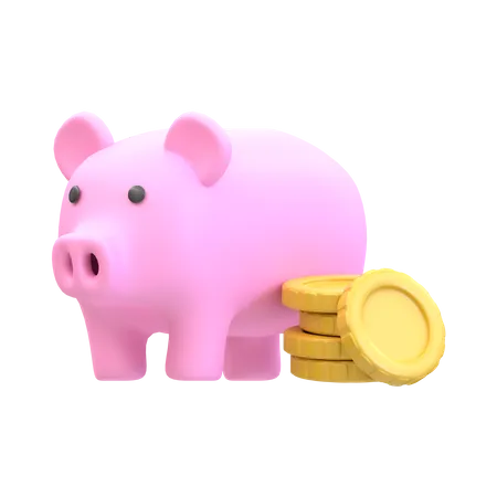 Piggy Bank And Money For Payment Illustration 3 D Rendering 3D Illustration