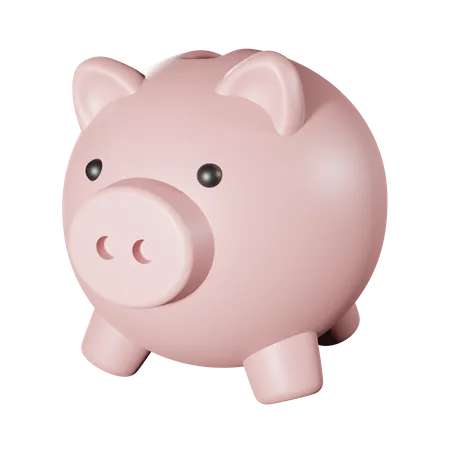 Happy Piggy Bank Element 3D Icon