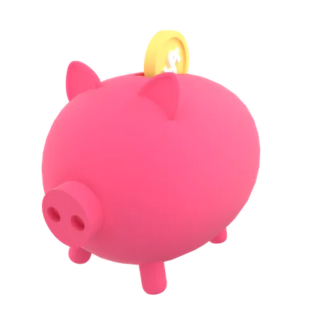 Piggy Bank And Golden Coin On Transparent Background With Saving Money Concept Financial Planning For The Future 3 D Rendering 3D Icon