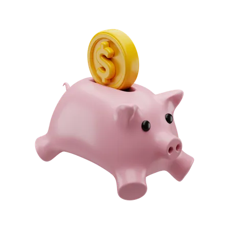 Piggy Bank 3 D Icon 3D Icon