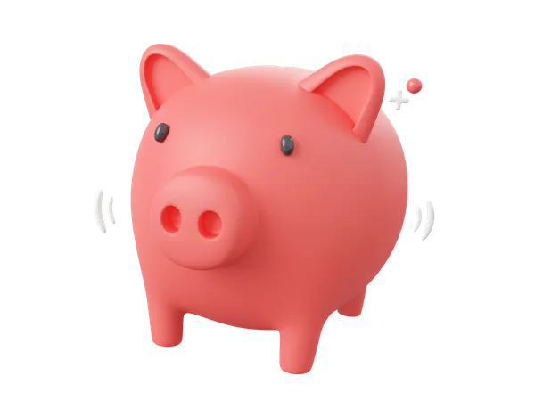 3 D Cartoon Design Illustration Of Money Savings Concept With Piggy Bank 3D Icon