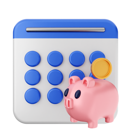 Piggy Bank Calendar  3D Icon