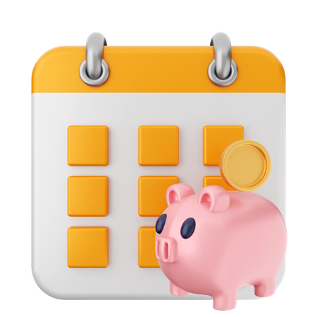 Piggy Bank Calendar  3D Icon