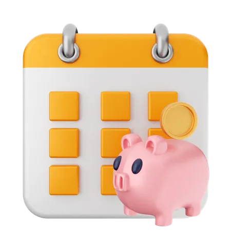 Piggy Bank Calendar  3D Icon