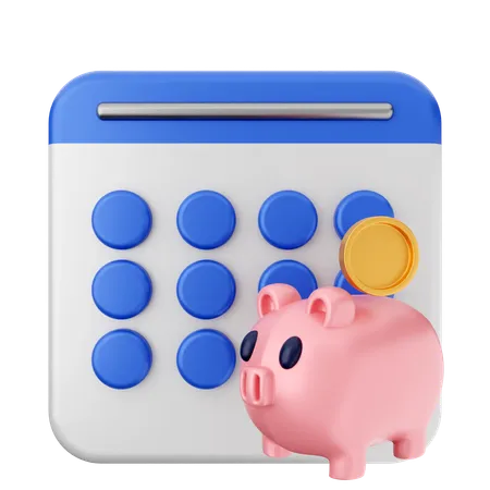 Piggy Bank Calendar  3D Icon