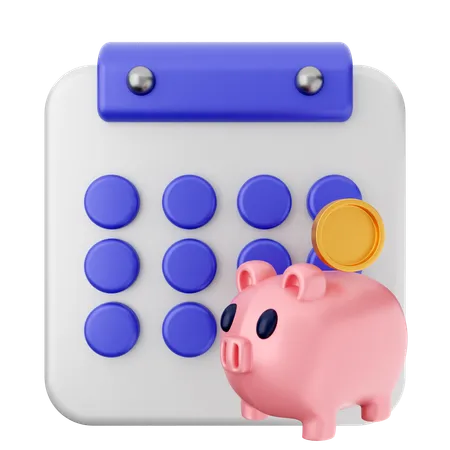 Piggy Bank Calendar  3D Icon