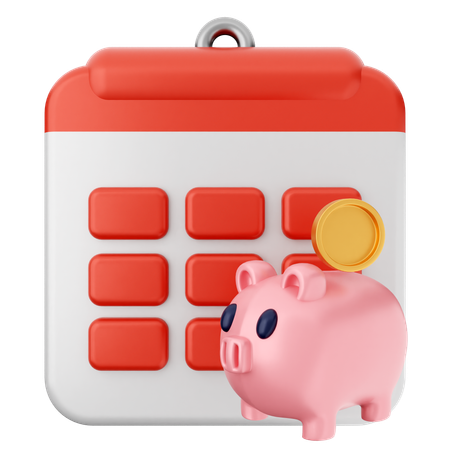 Piggy Bank Calendar  3D Icon