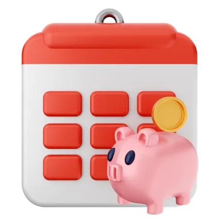 Piggy Bank Calendar  3D Icon