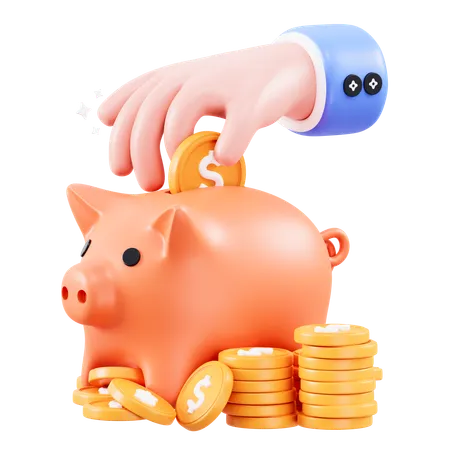 Piggy Bank Money  3D Icon