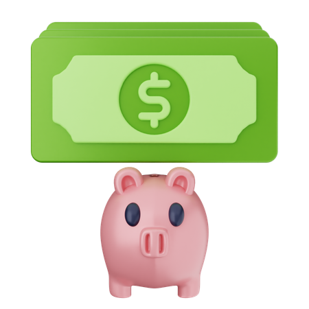 Piggy Bank Money Dollar  3D Icon