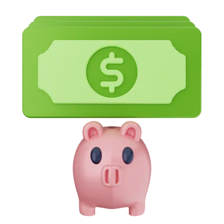 Piggy Bank Money Dollar  3D Icon