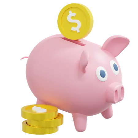 Piggy Bank Saving Real Estate 3 D Icon Illustration 3D Icon