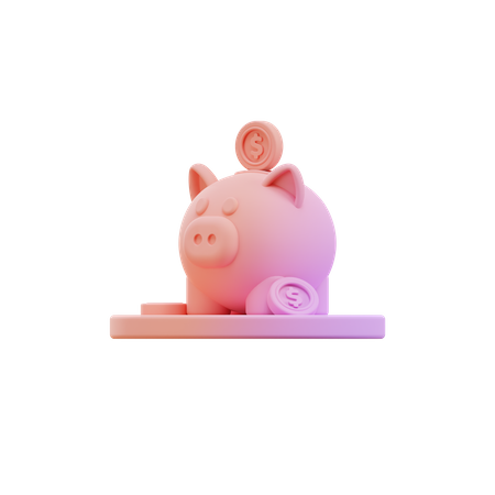 Piggy Bank Saving  3D Illustration