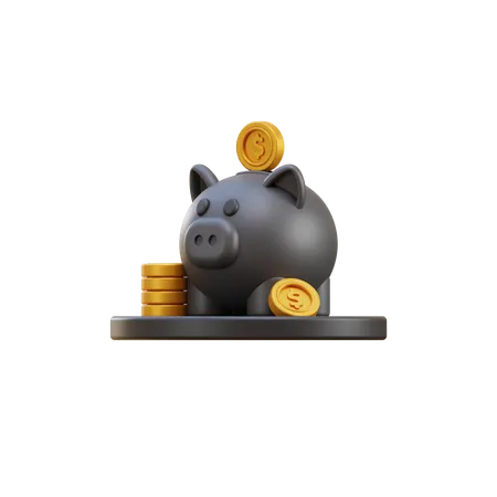 Piggy Bank Saving 3D Illustration