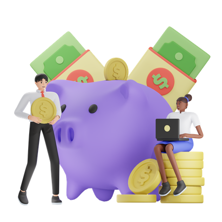 Piggy Bank Savings  3D Illustration