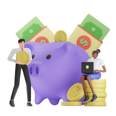 Piggy Bank Savings 3D Illustration
