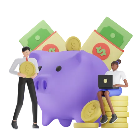 Piggy Bank Savings 3D Illustration