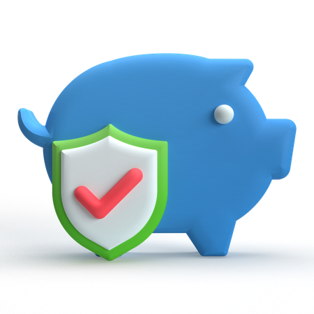 Piggy Bank Security  3D Icon