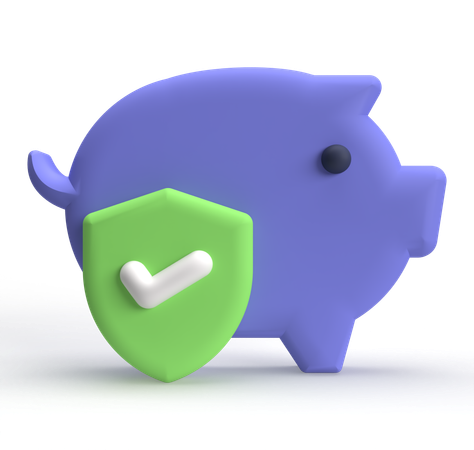 Piggy Bank Security  3D Icon