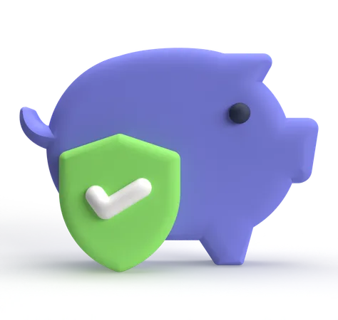 Piggy Bank Security  3D Icon