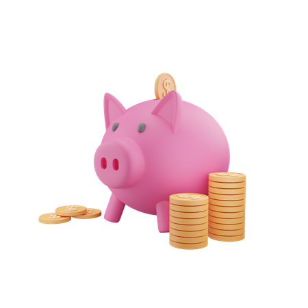 Piggy Banking  3D Illustration