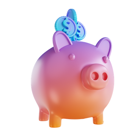 Piggy Banking 3D Illustration