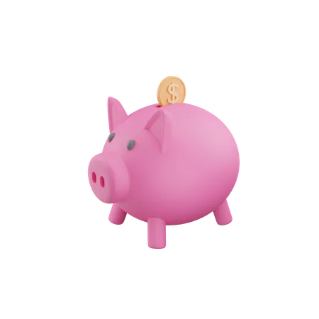 Piggy Banking  3D Illustration