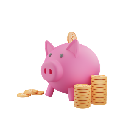 Piggy Banking 3D Illustration