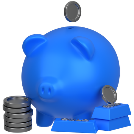 Piggy gold  3D Icon