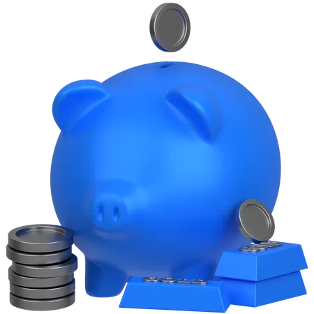 Piggy gold  3D Icon