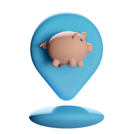 돼지 위치 핀  3D Icon