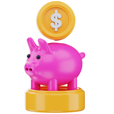 돼지 절약  3D Icon