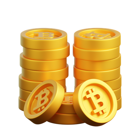 Pila de bitcoins  3D Icon