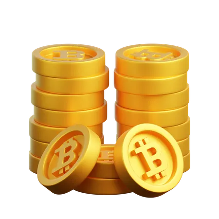 Pila de bitcoins  3D Icon