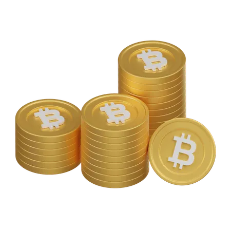 Pila de bitcoins  3D Icon